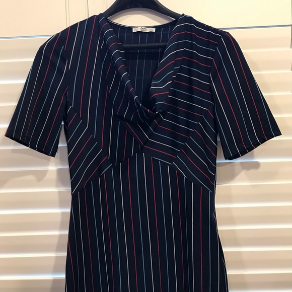 ZARA Dress - Navy Striped - Picture 2 of 5